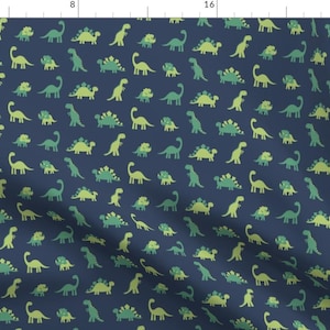 Dinosaur Fabric - Mini Dino By Laura May Designs - Baby Boy Nursery Dinosaur Cotton Fabric By The Yard With Spoonflower