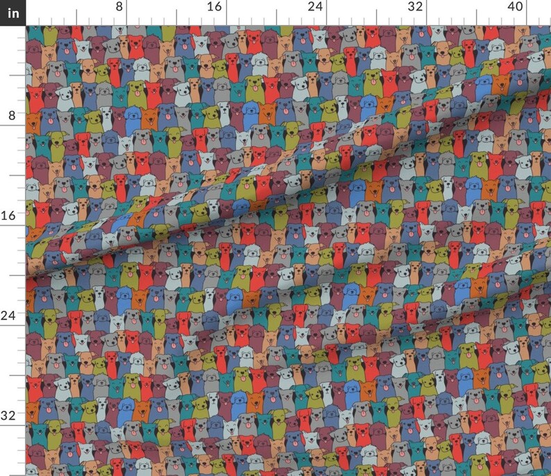 Rainbow Dogs Fabric Dog Pattern by Kostolom3000 Colorful Etsy