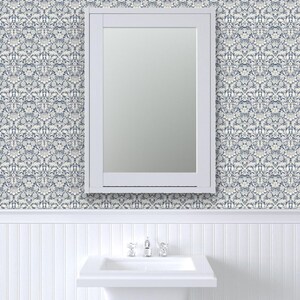 Victorian Floral Peel and Stick Wallpaper - English Garden William Morris - Removable Wall Decor Art - Sunflower Blue by wbbeardie image 8