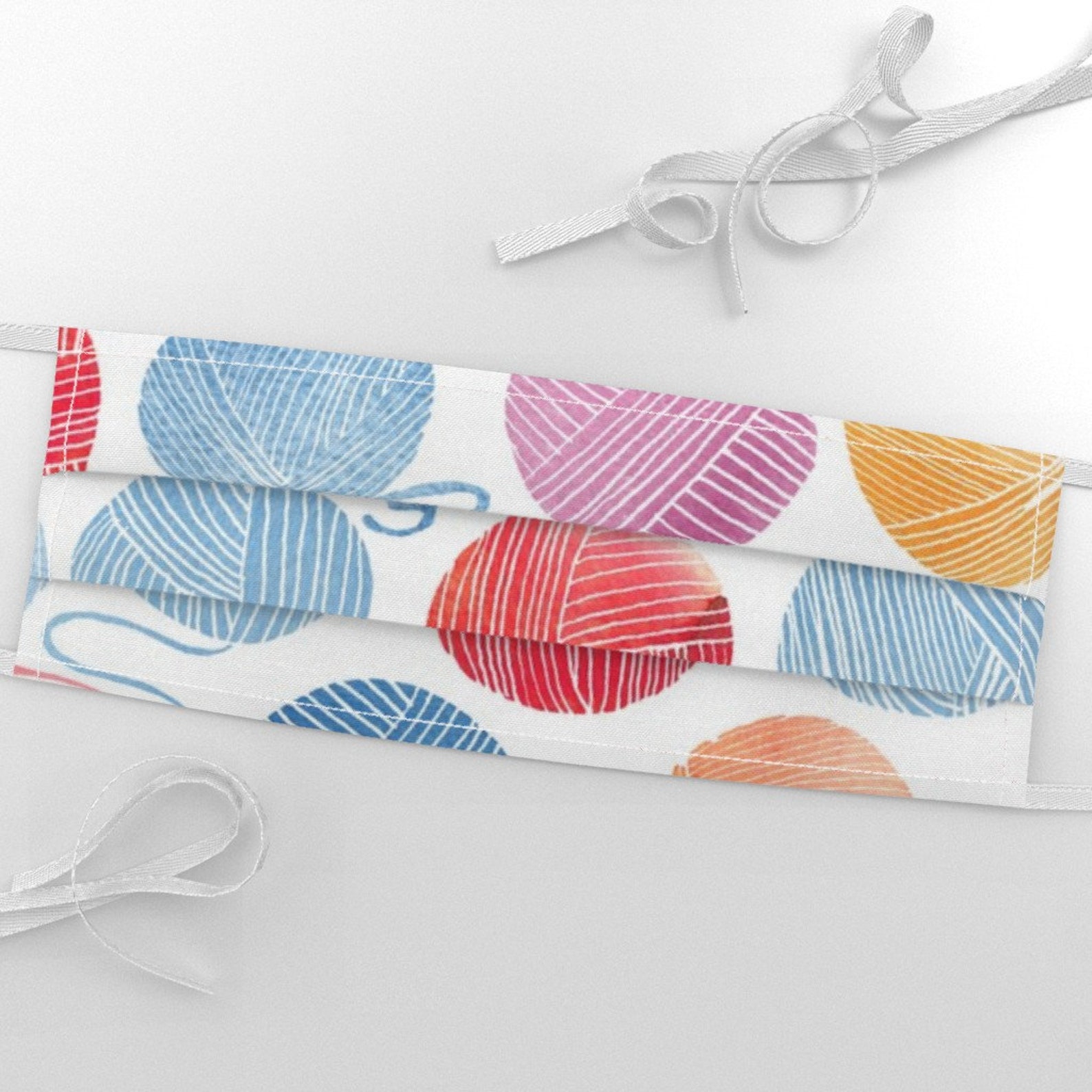 Colorful Balls Of Wool Fabric Yarn Pattern Watercolour By Etsy