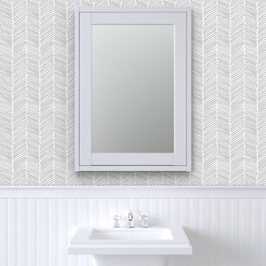 Chevron Wallpaper Freeform Arrows Large in Gray/White by Domesticate Spoonflower Custom Printed Removable Self Adhesive Wallpaper Roll image 9