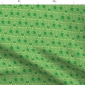 Irish Fabric - Irish Princess Green By Amyvail - Vintage Irish Celtic Knot Work On Green Cotton Fabric By The Yard With Spoonflower
