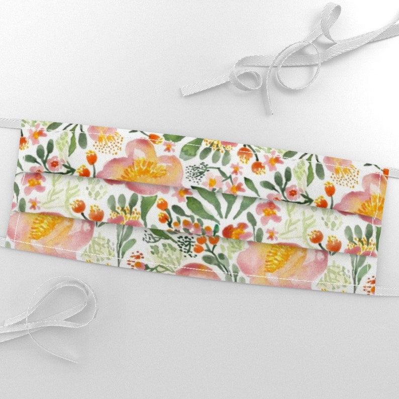 Pastel Watercolor Floral Fabric Elegant Tropical Watercolor Etsy