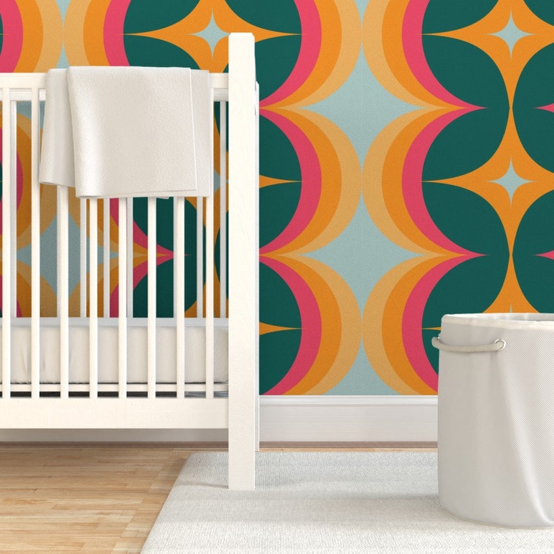 Vintage Stripe Wallpaper 70's Retro by Annhurleydesign Etsy