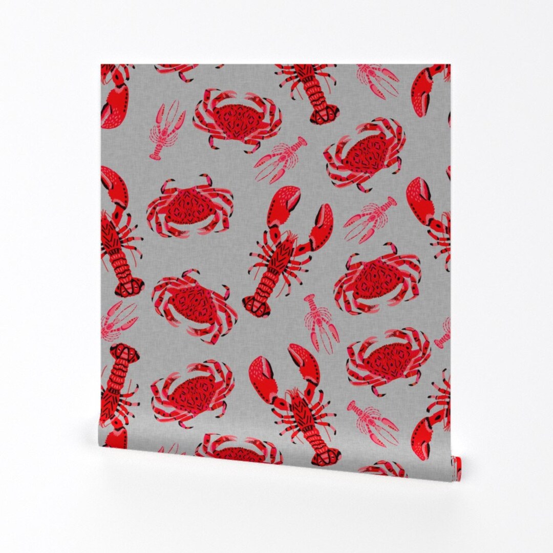 Crab Wallpaper Crab Lobsters Ocean Nautical Red Summer Food - Etsy