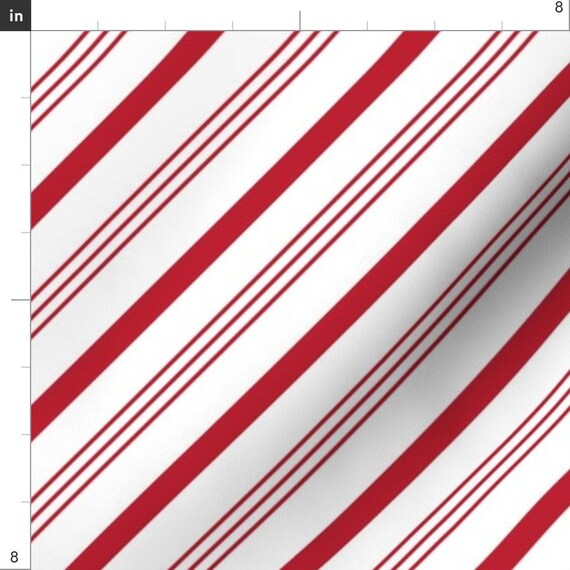 Spoonflower Fabric - Stripes Vertical Red White Striped Stripe