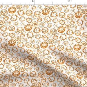 Orange Suns Fabric - Sunshine By Leticia Plate - Abstract Summer Sun Nursery Decor Cotton Fabric By The Yard With Spoonflower