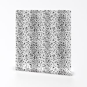 Black and White Wallpaper - Charcoal Dots by Domesticate - Custom Printed Removable Self Adhesive Wallpaper Roll by Spoonflower