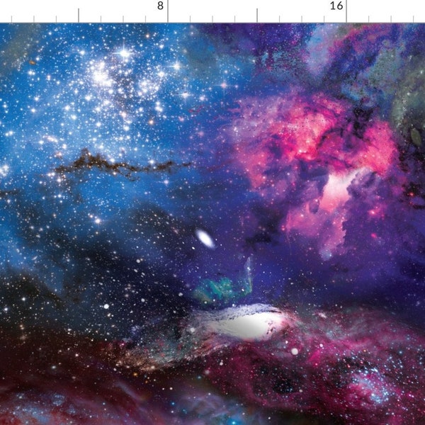 Galaxy Fabric - Galactic Dreams By Xoxotique - Abstract Galaxy Space Cotton Fabric By The Yard With Spoonflower