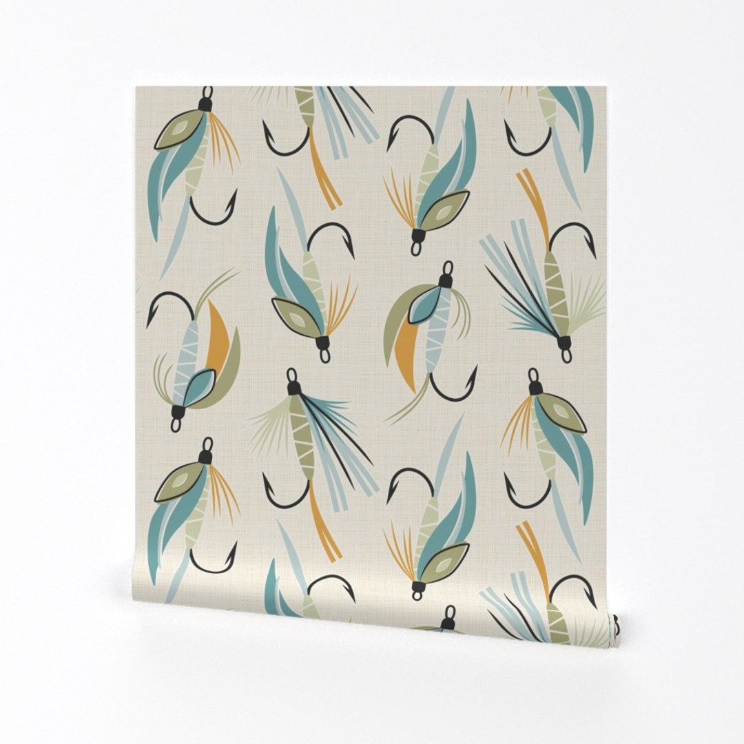 Fly Fishing Lure Wallpaper Lake Flies by Paulaberlindesign Vintage