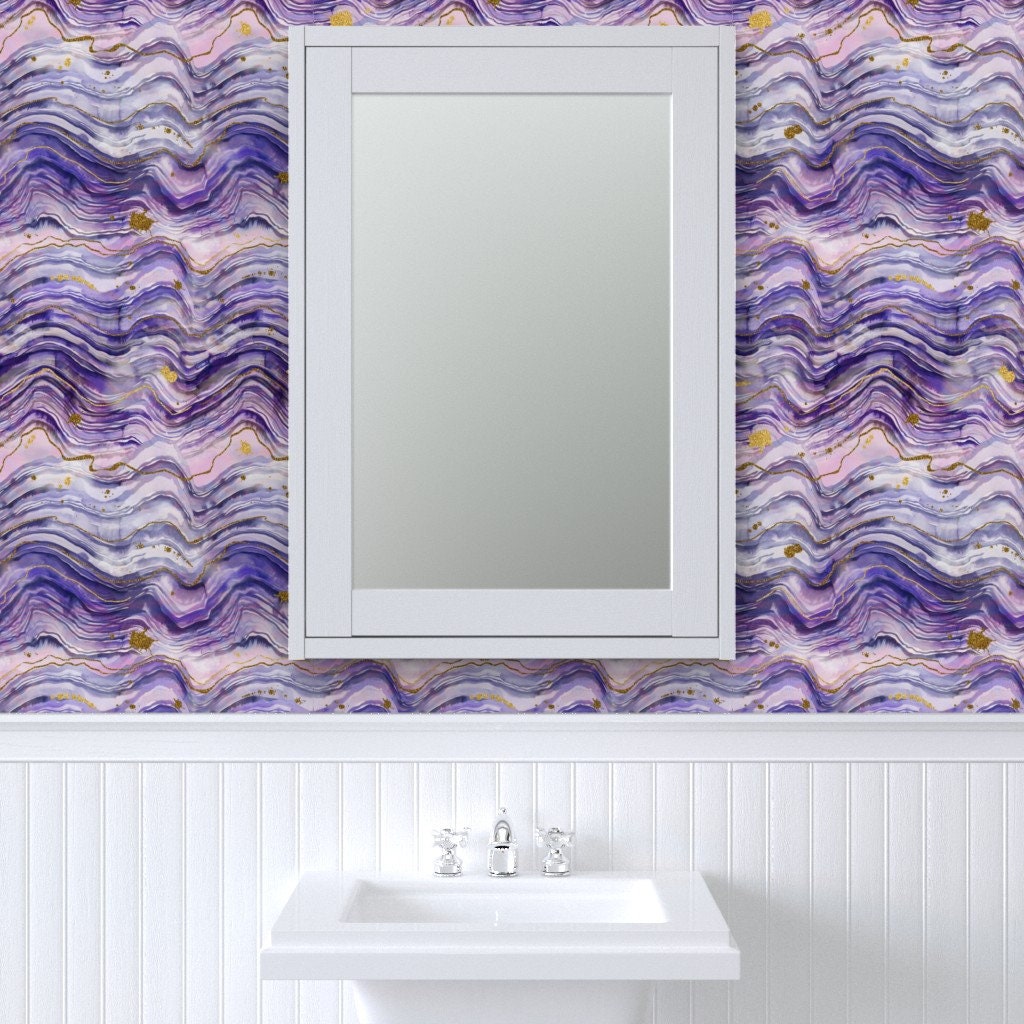 Geode Wallpaper Purple Geode by Karismithdesigns Purple - Etsy
