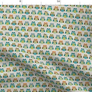 Hooting Owls Fabric - Hooting Owls By Kaeselotti - Hooting Owls Birds Colorful Kid&#39;s Animal Cute Cotton Fabric By The Yard With Spoonflower