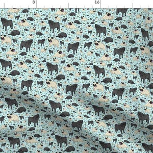 Pug Fabric - Pug Life By Nemki - Pug Dog Pet Cotton Fabric By The Yard With Spoonflower