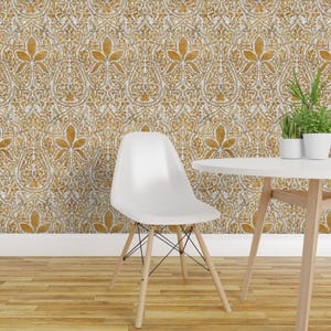 Batik Wallpaper - Rajkumari Batik By Peacoquettedesigns - Batik Floral Custom Printed Removable Self Adhesive Wallpaper Roll by Spoonflower
