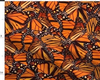Monarch Butterflies Fabric - Monarch Butterfly By Jenfur - Monarch Butterflies Orange Black Cotton Fabric By The Yard With Spoonflower