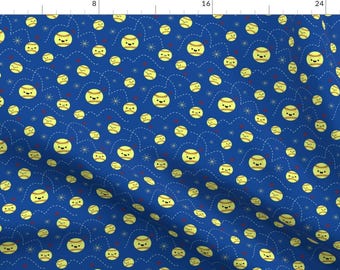 Softball Fabric - Happy Softball All Stars - Blue By Clayvision - Softball Girls Sports Kawaii Cotton Fabric By The Yard With Spoonflower