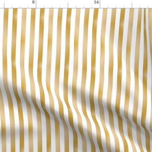 Golden Watercolor Fabric - Golden Dust Stripe By Willowlanetextiles - Glam Stripes Upholstery Fabric By The Yard With Spoonflower