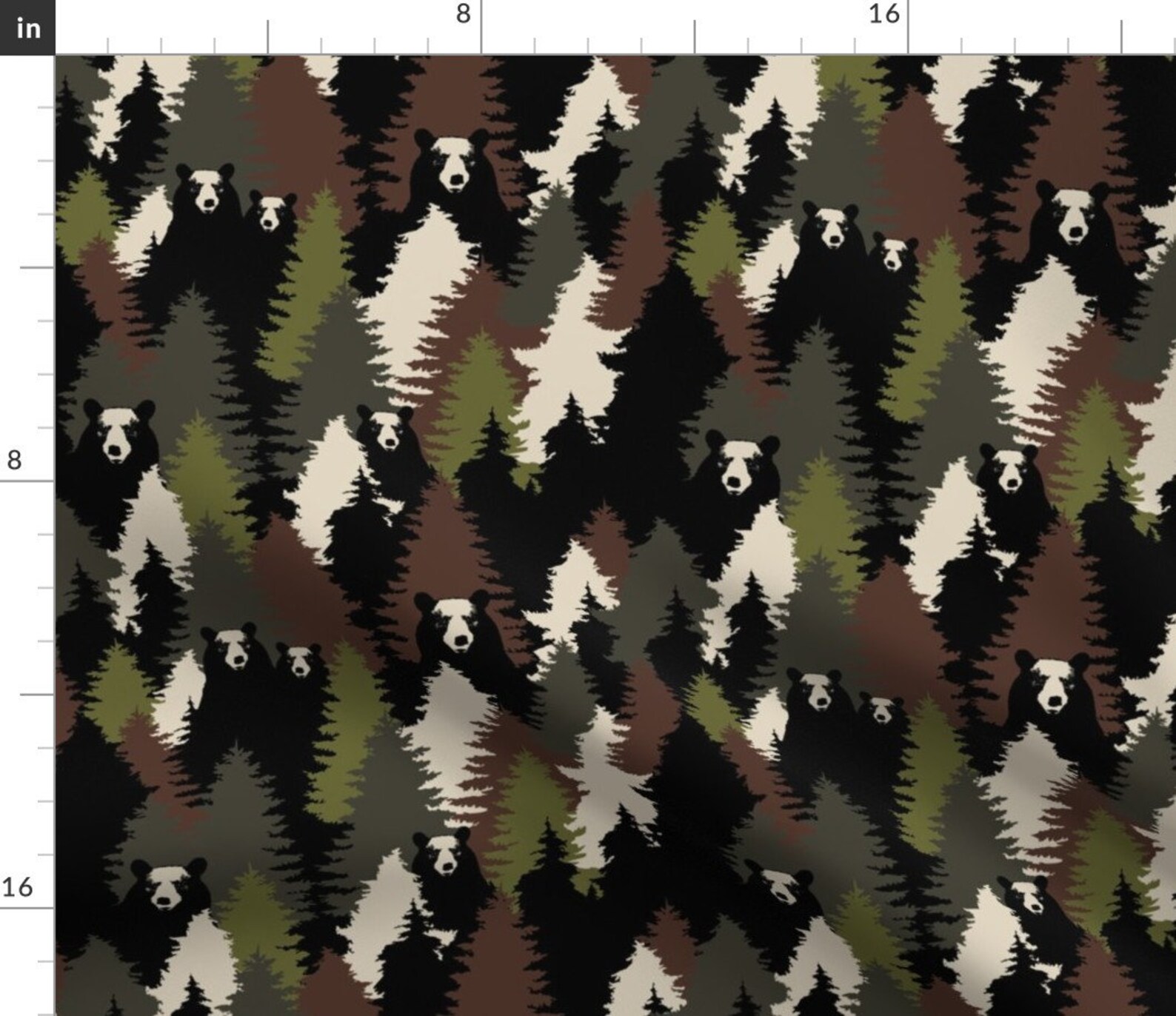 Bear Camo Fabric Bears Camouflage by Kimsa Forest - Etsy