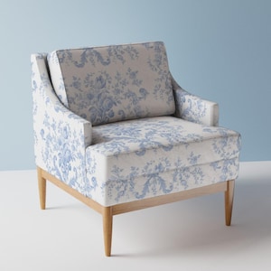 Tela de tapicería Grandmillennial - Faded Rococo White de lilyoake - Tela de estilo rural francés Cottagecore cortada a medida con Spoonflower