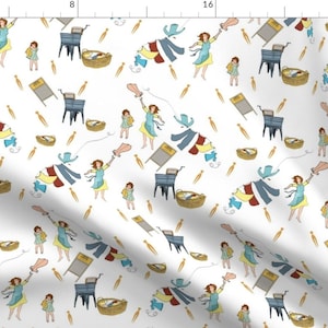 Laundry Room Fabric - Washboard Laundry Day By Salzanos By Salzanos - Vintage Laundry Home Decor Cotton Fabric By The Yard With Spoonflower