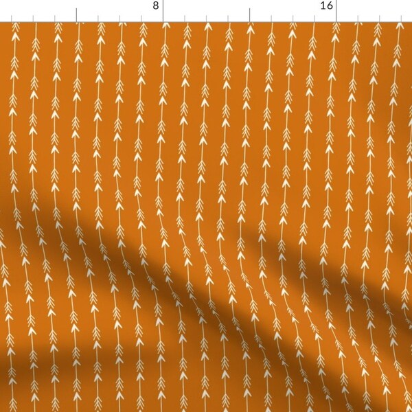 Arrows On Rust Fabric -Arrow Rust Orange Stripe Nursery Kids Baby Camping Quilt By Andrea Lauren- Cotton Fabric By The Yard With Spoonflower