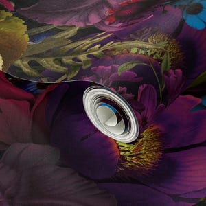 Dark Floral Wallpaper - Moody Florals By Utart - Mystic Night By Utart - Garden Bold Removable Self Adhesive Wallpaper Roll by Spoonflower image 3