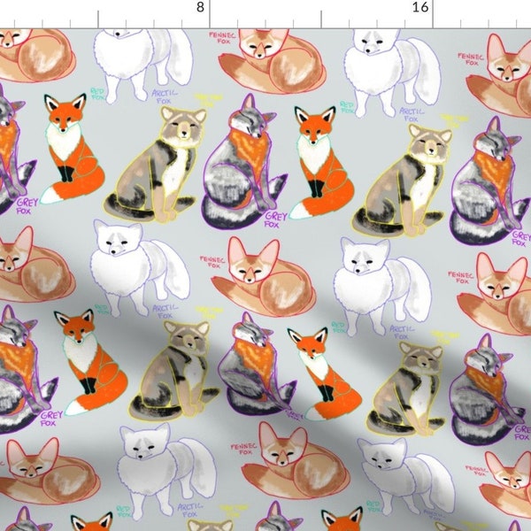 Woodland Fox Fabric - Fox Species By Emilyrosethomson - Woodland Nursery Fox Cotton Fabric By The Yard With Spoonflower