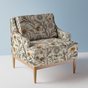Viktorianskt möbeltyg - Tistlar och vildblommor av Colorflow - Blommigt botaniskt trädgårdstyg i lantbruk med Spoonflower