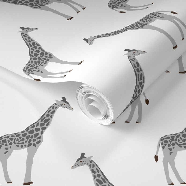 Giraffe Wallpaper Giraffe Safari Animals Nursery by Etsy