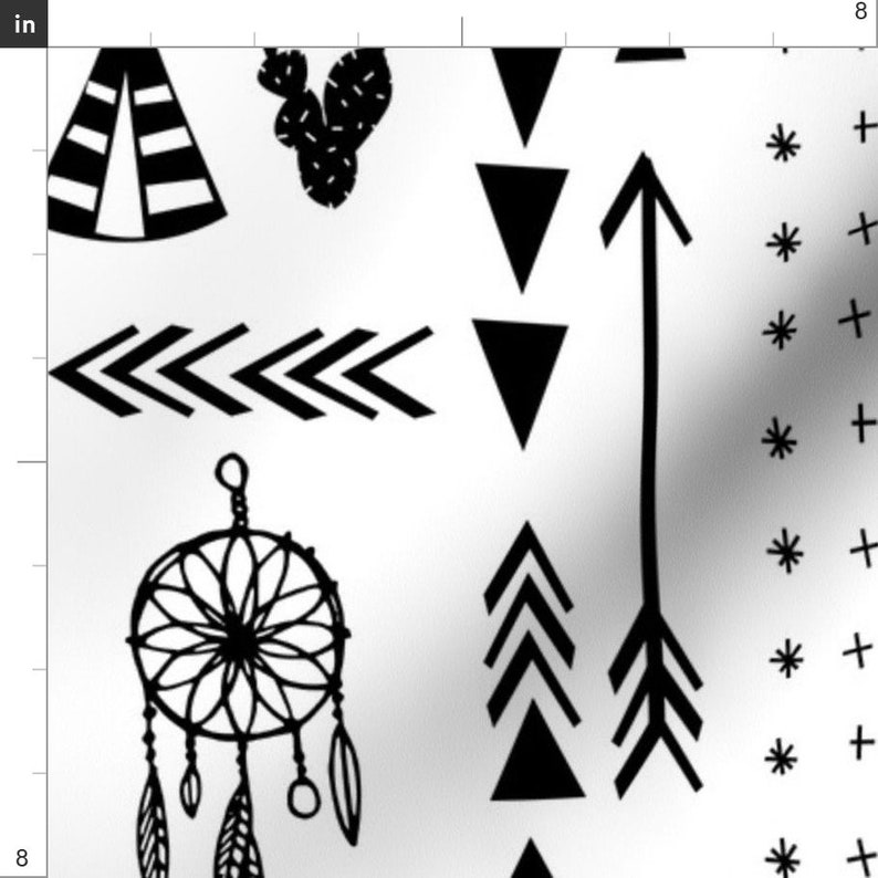 Southwest Stripe Fabric Southwest Black and White by Etsy