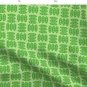 Kawaii Peapods Fabric - Happy Peapods By Marcelinesmith - Peapods Kawaii Green Food Vegetables Cotton Fabric By The Yard With Spoonflower