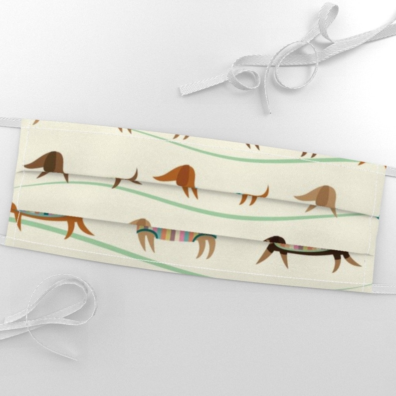 Dachshunds in Sweaters Fabric Wiener Dogs on Parade by Etsy