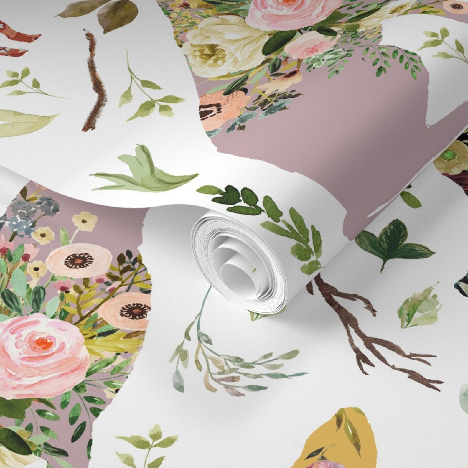 Floral Dogs Wallpaper 8 Patchwork Dogs by Shopcabin - Etsy