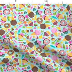 Ice Cream, Cupcakes, and Donuts Fabric - Sugar Rush Repeat By Bzbdesigner - Bakery Sweets Kids Cotton Fabric By The Yard With Spoonflower