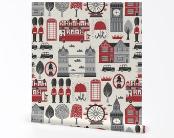 London Wallpaper - London Calling Conversational By Stacyiesthsu - City Custom Printed Removable Self Adhesive Wallpaper Roll by Spoonflower
