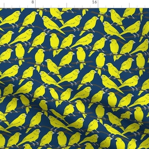 Yellow Bird Fabric - Canaries Highres By Washburnart - Yellow Canary Modern Home Decor Cotton Fabric By The Yard With Spoonflower