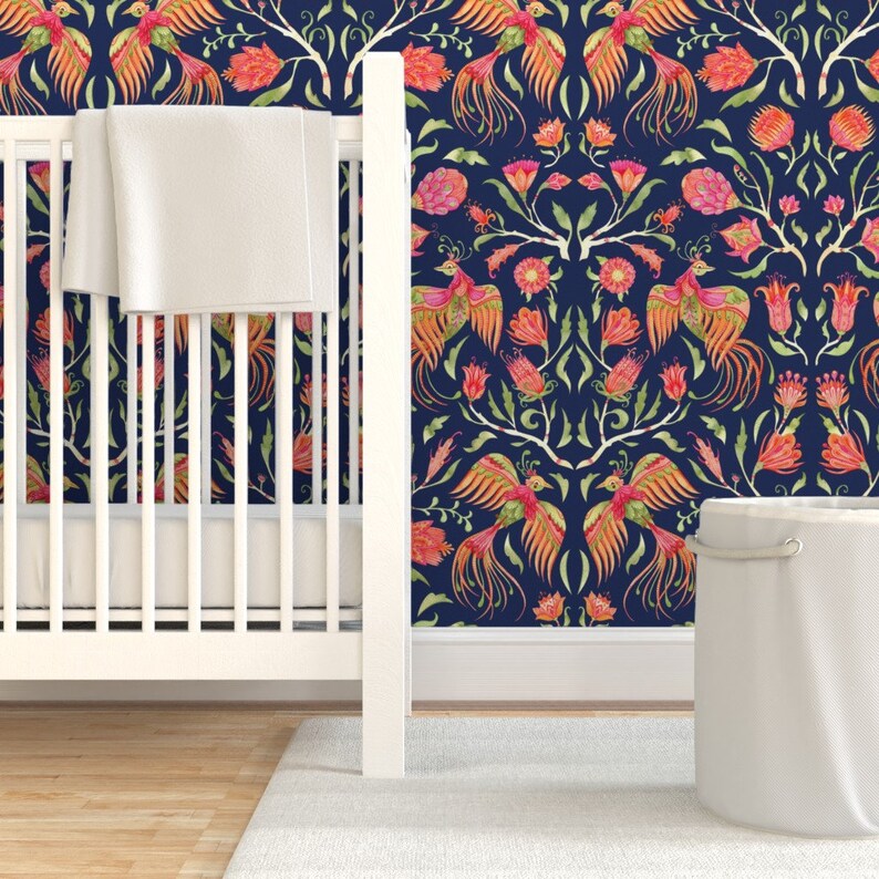 Art Nouveau Floral Wallpaper Paradise Garden by Sonyara Etsy