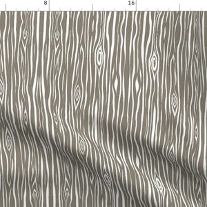 Wood Grain Fabric - Wood Grain Small Dark Taupe And White- By Sugarpinedesign - Wood Grain Trees Cotton Fabric By The Yard With Spoonflower