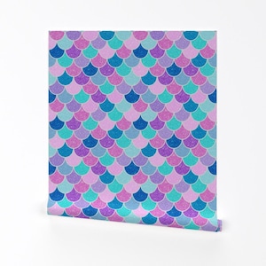 Sparkle Wallpaper - Bright Sparkle Scales Large By Artsytoocreations - Custom Printed Removable Self Adhesive Wallpaper Roll by Spoonflower