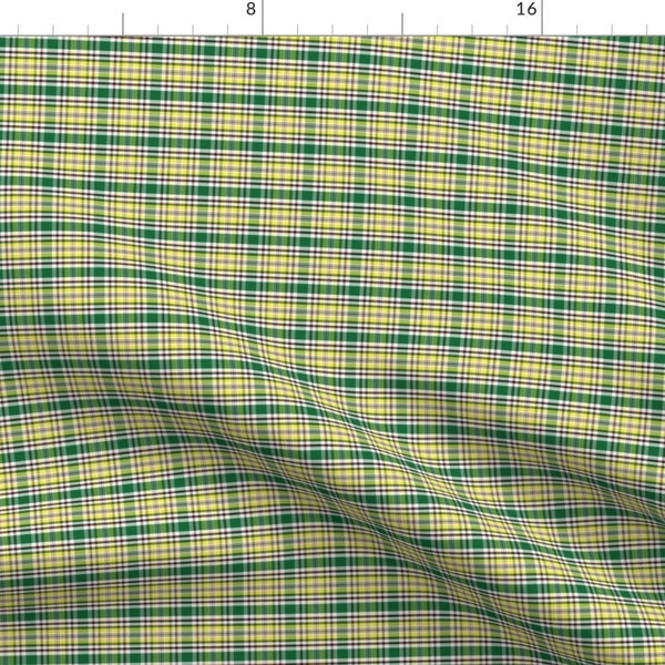 Masters Green Plaid Geometric Fabric - Masters Plaid Green By Jillcookdesigns - Masters Cotton Fabric By The Yard With Spoonflower