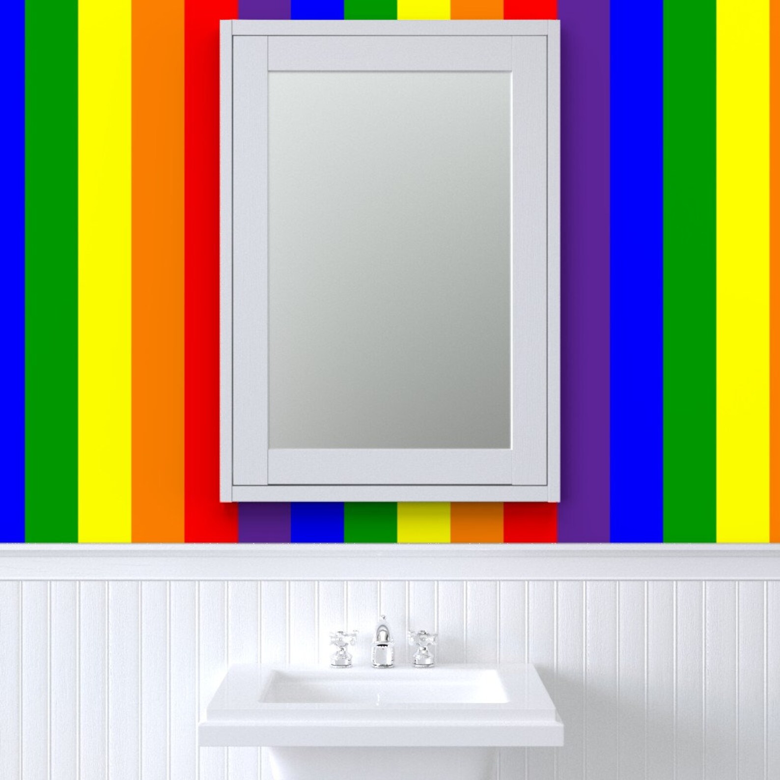 Rainbow Wallpaper Jumbo Vertical Rainbow 6 Stripe Flag by - Etsy