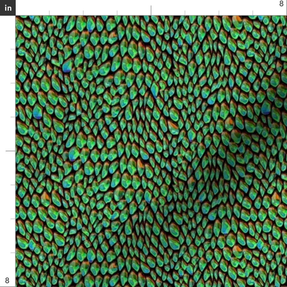 Green Dragon Scales Fabric Sparkle Psychedelic Dragon Scales Etsy