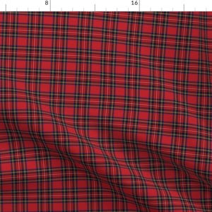 Tartan Fabric - Royal Stewart Tartan By Lilyoake Scottish Traditional Kilt Material Red Black - Cotton Fabric By The Yard With Spoonflower