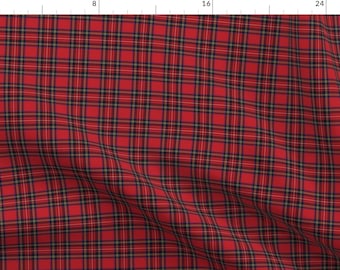 Tartan Fabric - Royal Stewart Tartan By Lilyoake Scottish Traditional Kilt Material Red Black - Cotton Fabric By The Yard With Spoonflower