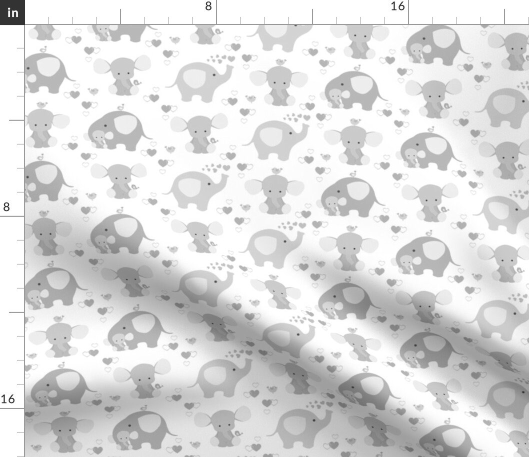 Gray Elephant Fabric Gray Elephant Baby Nursery Neutral by Etsy