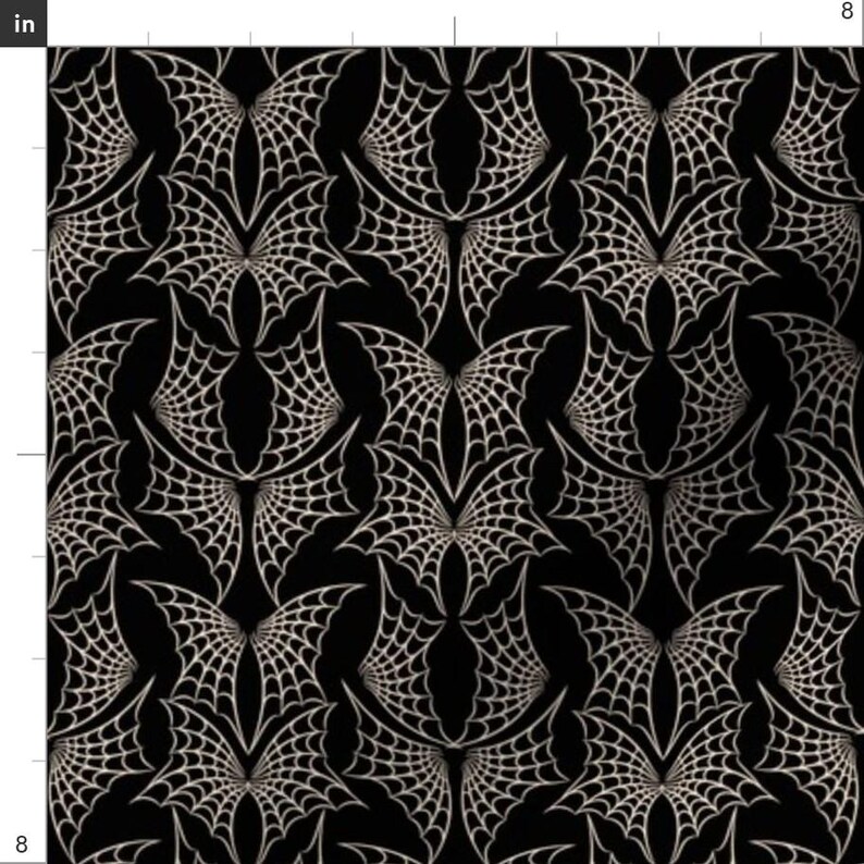 Halloween Apparel Fabric - Spiderweb Lace Small by borderlines - Gothic Bats Spiders Spooky Whimsigoth Lines Clothing Fabric by Spoonflower image 3