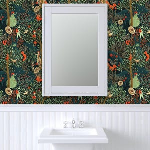 Fairy Tale Removable Peel and Stick Wallpaper - Enchanted Forest Foxes - Wall Art Wall Decor - Whimsical Wonderland by gaiamarfurt image 8