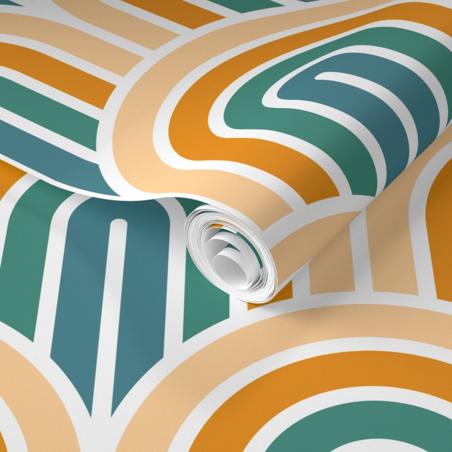 Art Deco Arches Wallpaper Geometric Pattern Art Deco Arch Etsy