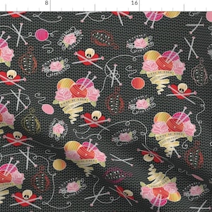 Knit Happens Fabric - Knitting Forever By Cynthiafrenette - Vintage Retro Sailor Tattoo Novelty Cotton Fabric By The Yard With Spoonflower