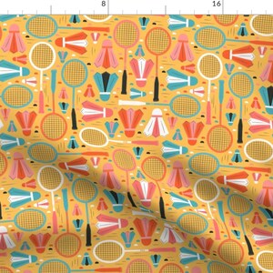 Badminton Rackets Yellow Fabric Badminton by Megdigdesign Badminton ...